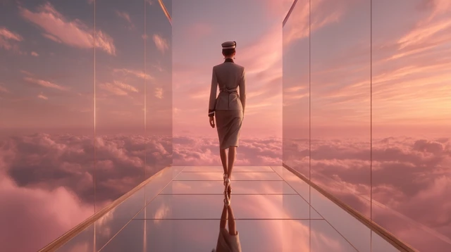 Saudi Airline Stewardess Above the Clouds