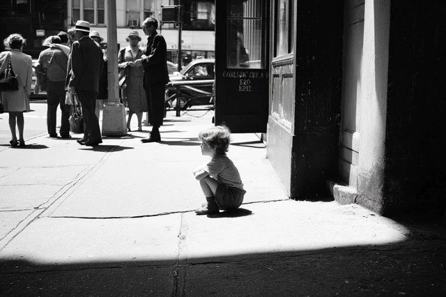 Child on NYC Street: Vivian Maier Style