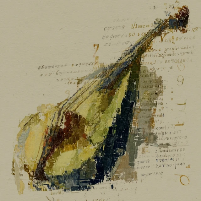Abstract Painting Violin and Numbers