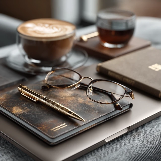Designer Workspace Still Life: Elegant and Creative