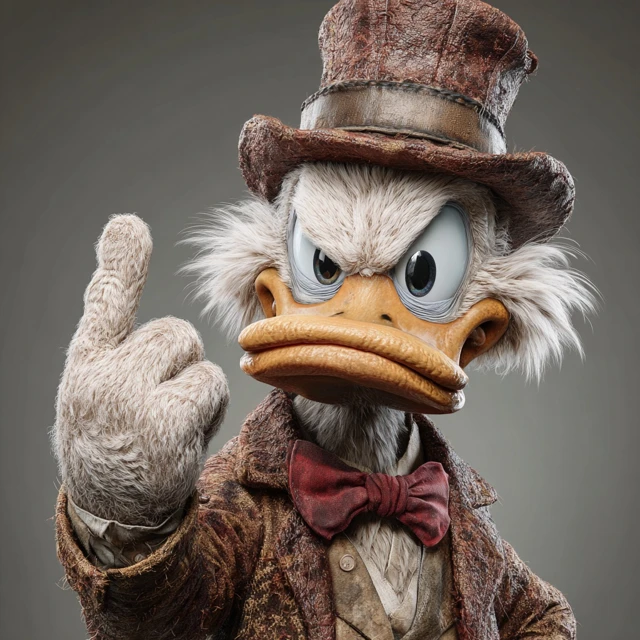 Scrooge McDuck Middle Finger Cartoon