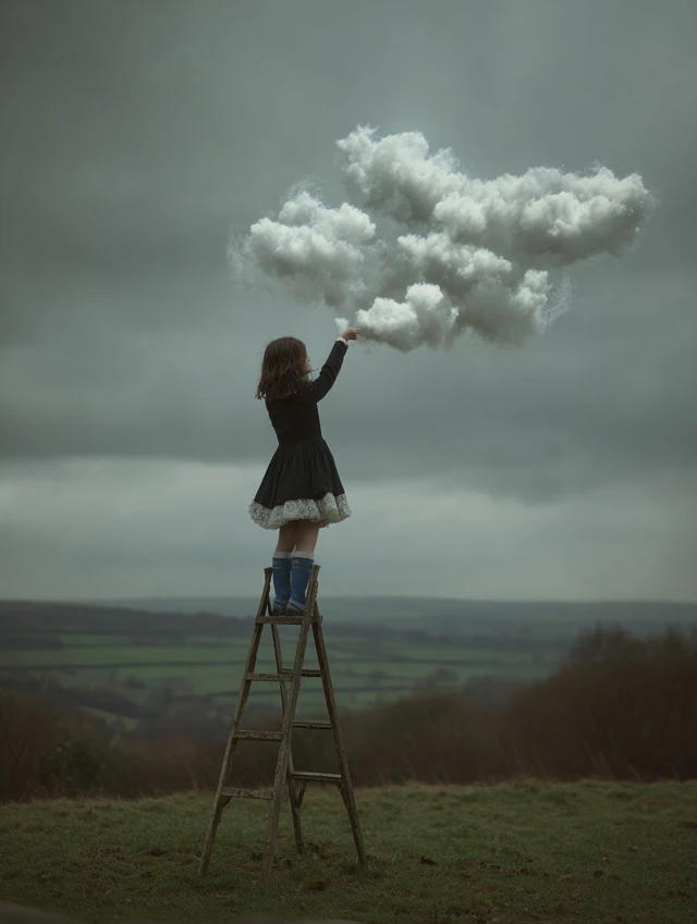 Surreal Dreamscape Touching the Clouds