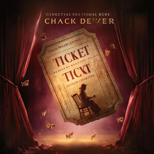 Theatrical Book Cover Design Vintage Ticket