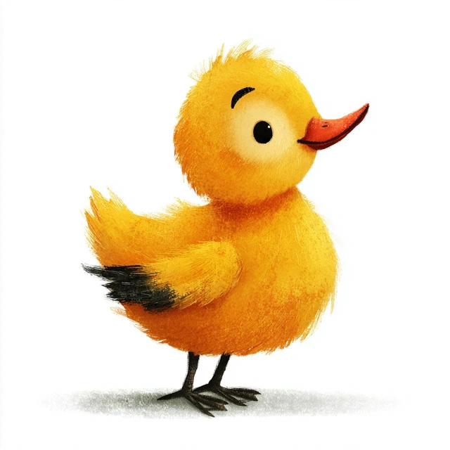 Cute Cartoon Duck Illustration For Kids