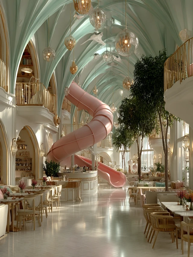 Dreamy Childrens Restaurant Gaudi Style Interior