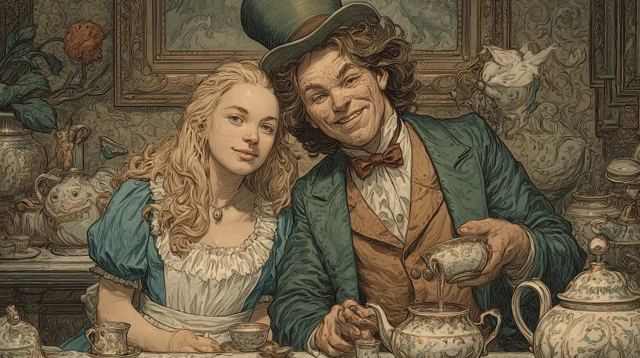 Alice in Wonderland Tea Party Geoff Darrow Style