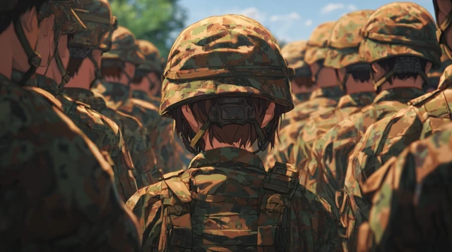 Anime Soldiers in Formation