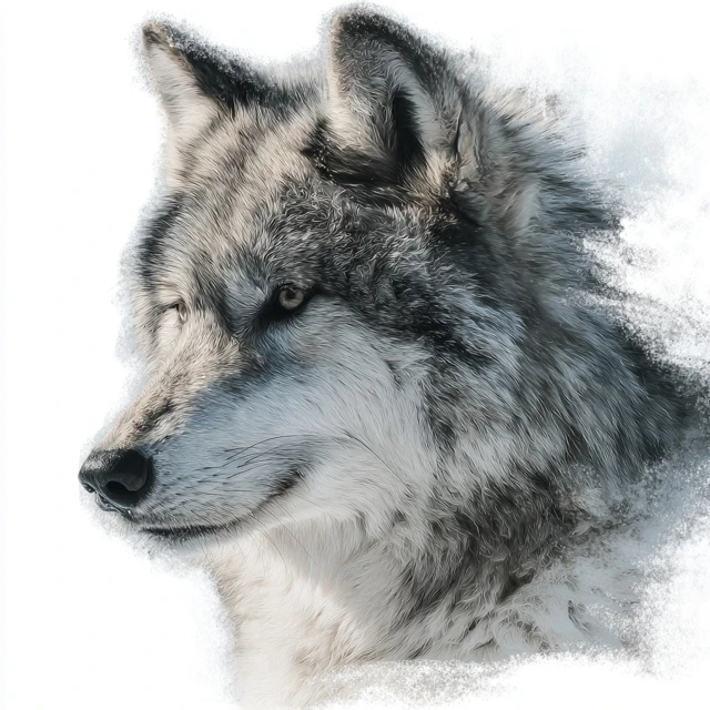 Wolf Graphics Digital Art White Background