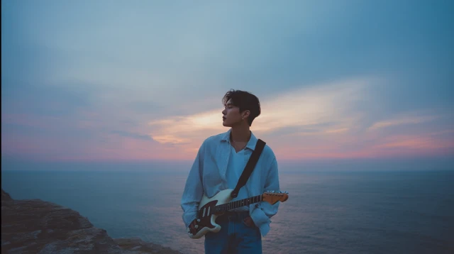 Korean Musician Album Cover Photo Seaside Cliff