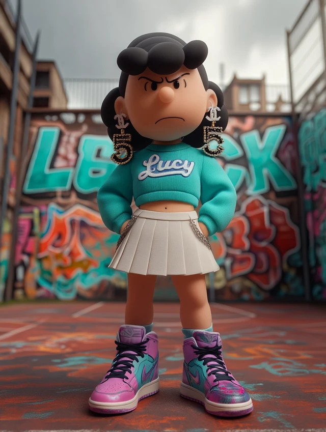 Lucy from Peanuts 3D Render in Streetwear