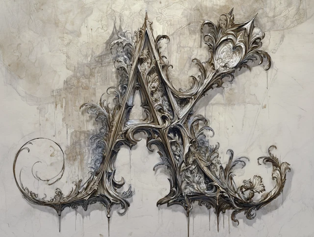 Ornate Letter A Illustration