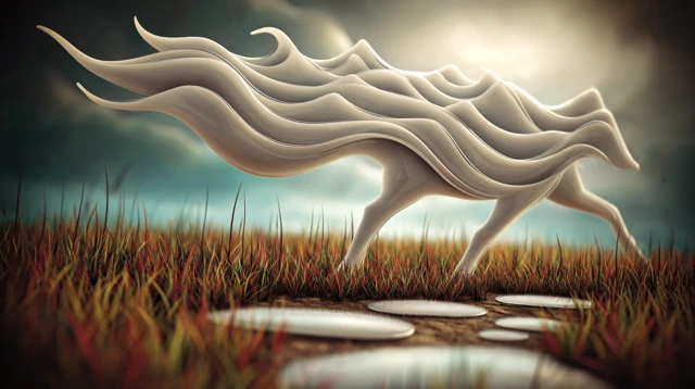 Water Entity in Field Artistic Illustration