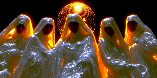 Cyberpunk Nuns Rave with Disco Ball