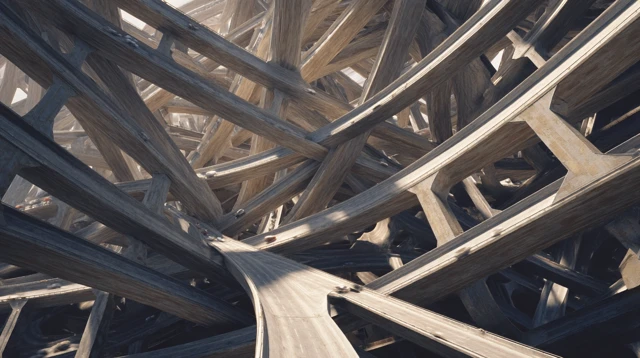 Surreal Highway Maze Aerial View Hyper Realistic 3D