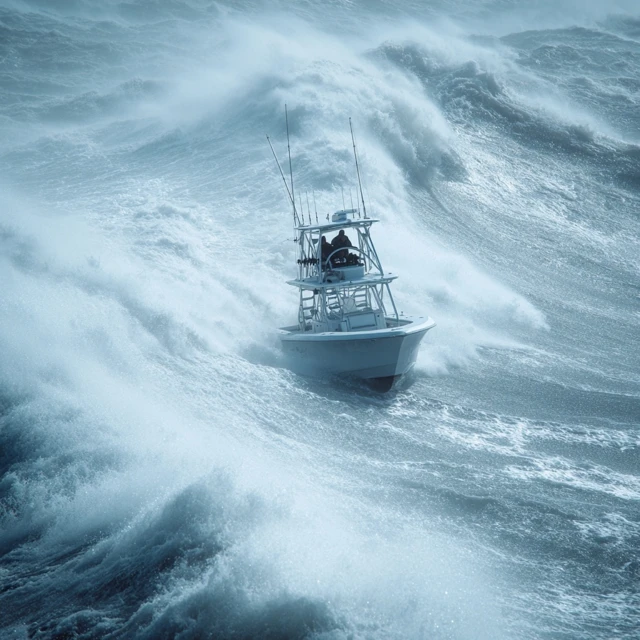 Fishing Boat in Storm off Key West Florida
