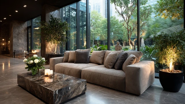 Elegant Interior Design Neutral Toned Sofa