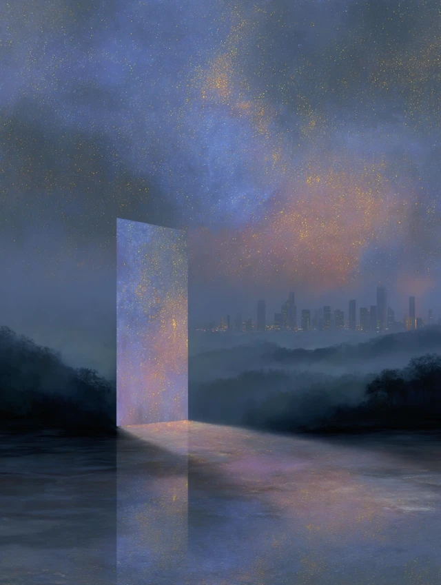 Digital Dreamscape Luminous Portal Cinematic Art