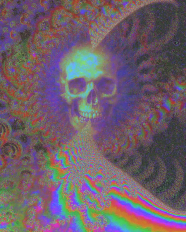 Psychedelic Skull Artwork: Fractal, Spiritual and Cosmic Vision