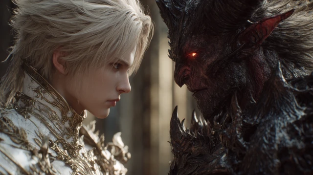 Angel vs Demon Epic Confrontation CGI Art