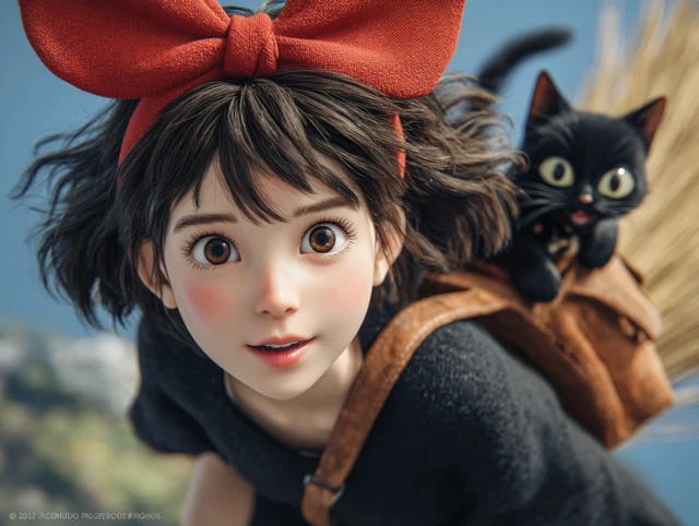 Kiki in Witch Home Delivery Realistic Portrait 3D