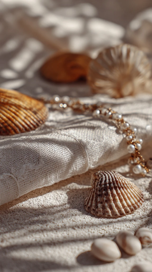 Handmade Pearl Seashell Necklace Coastal Elegance