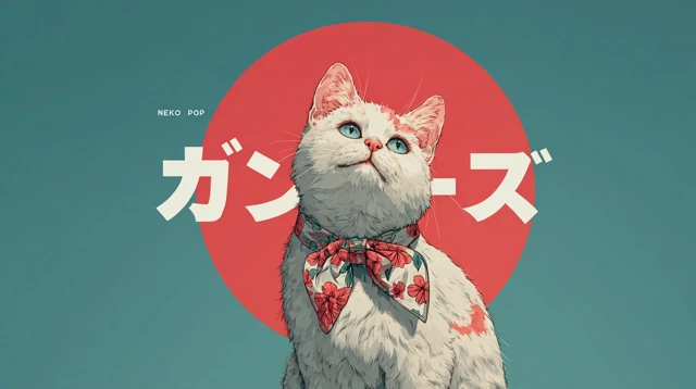NEKO POP Logo Beautiful Anime Cat Idol