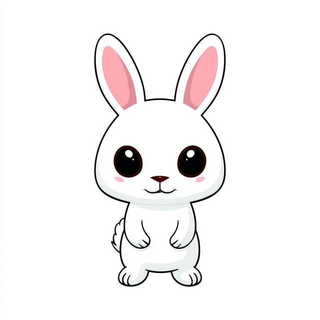 Cute White Rabbit Illustration for Children