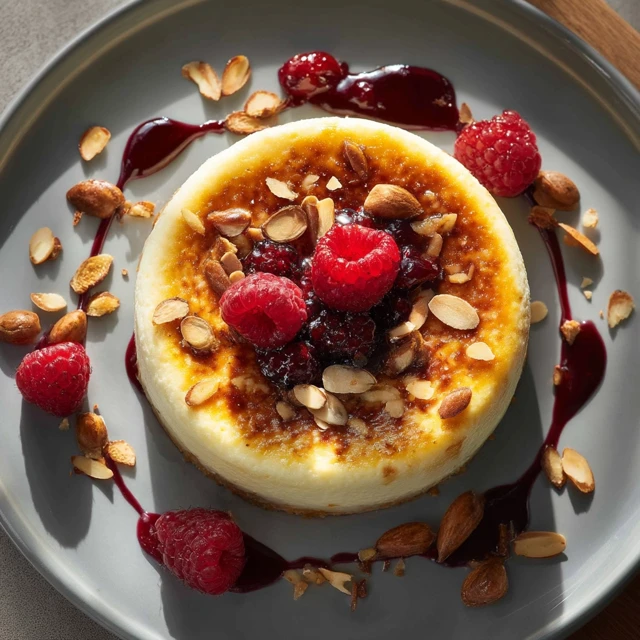 Delicious Cheesecake with Strawberry Topping Food Photo