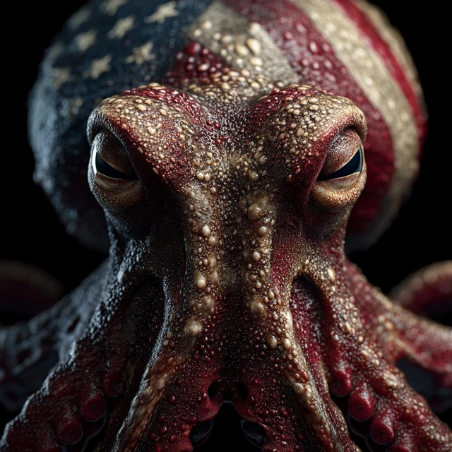 American Octopus Gentleman in Vintage Style