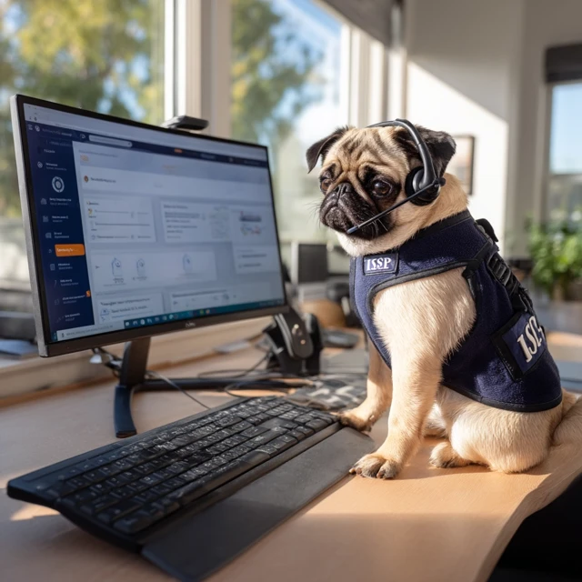 Pug Puppy Tech Support Working From Home