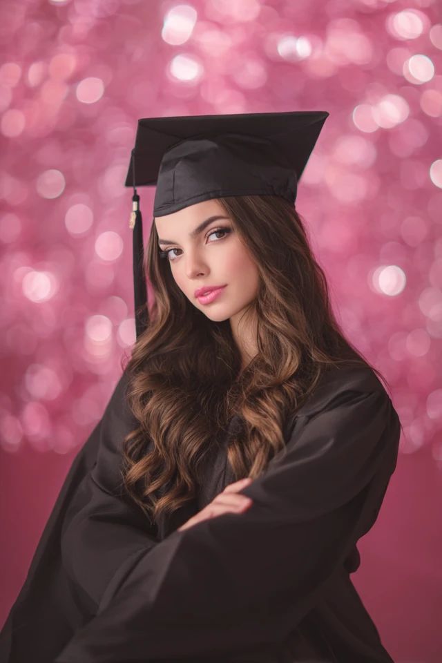 Graduation Portrait of Young Woman with Bokeh