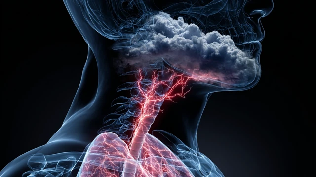 Human Respiratory System XRay Illustration
