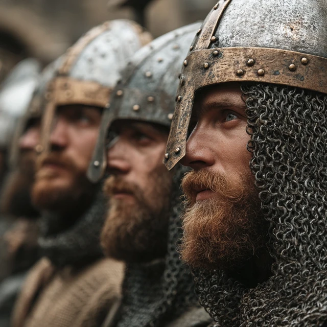 Medieval Soldiers in Shield Wall