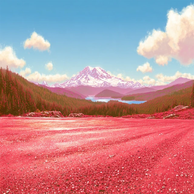 Mount Rainier Dreamscape Cherry Blossom Landscape
