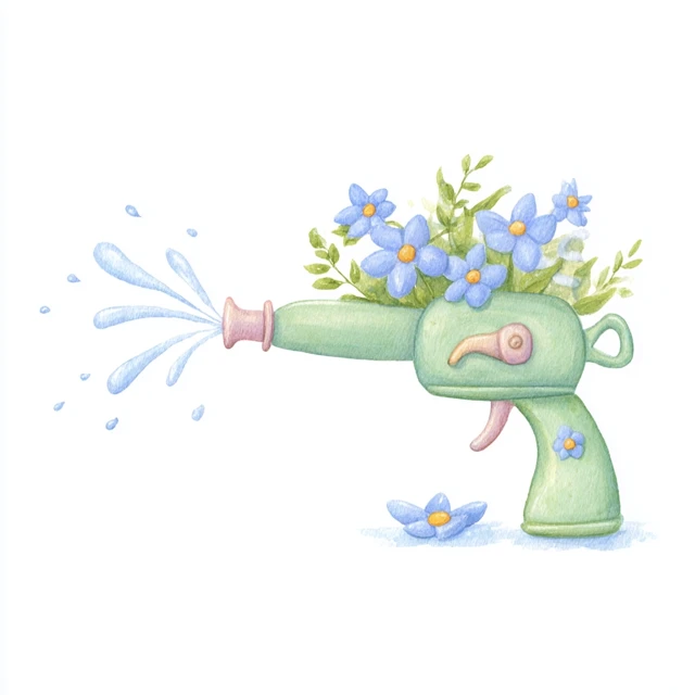 Watercolor Clipart Squirt Gun Nursery Art