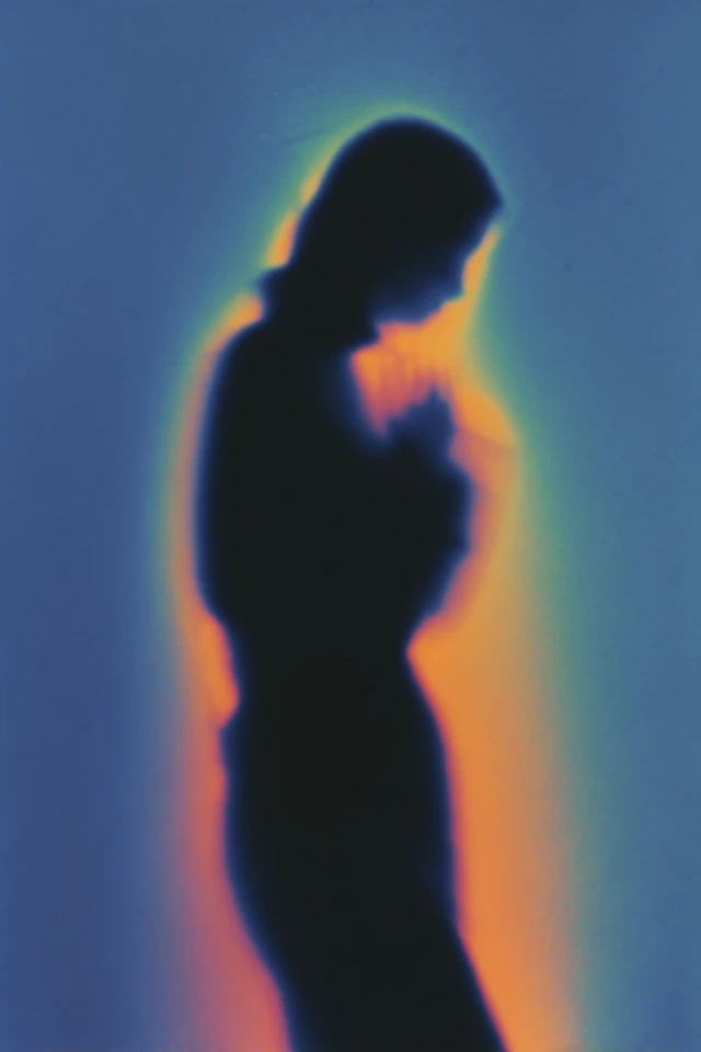 Woman Silhouette Thermal Image Dance Abstract Art