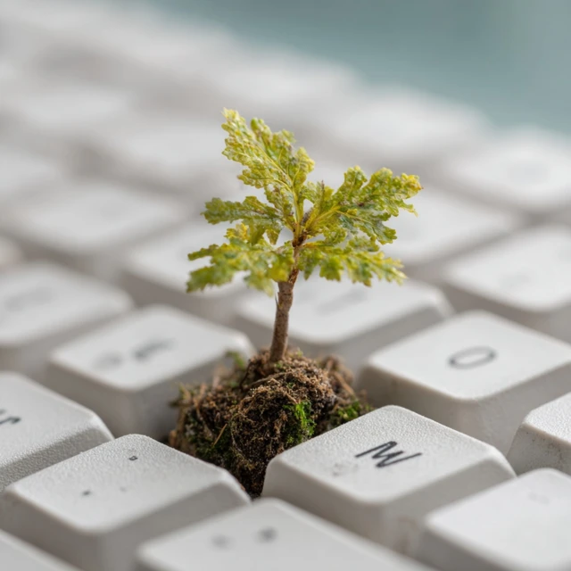Growth Technology Sustainable Future Tree Keyboard
