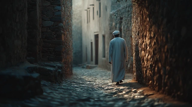 Omani Man Walking in Nizwa Oman