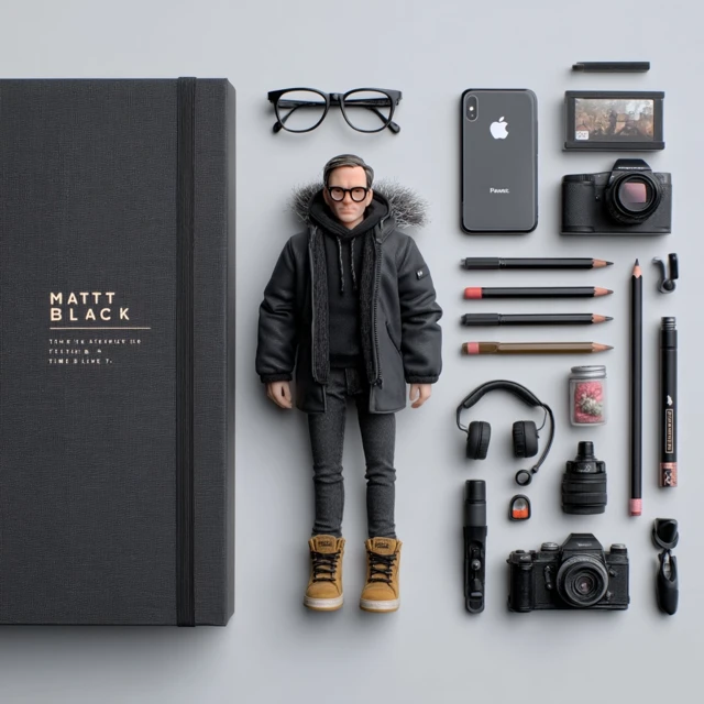 Matt Black Action Figure: Realistic Design with Accessories