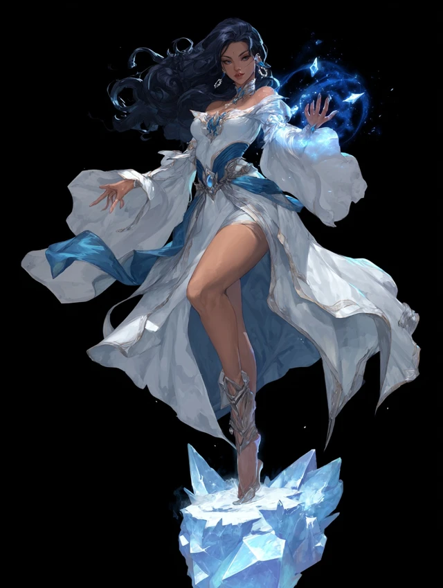 Fantasy Wizard Ice Spell Concept Art