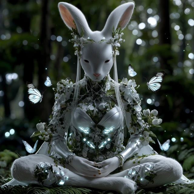 Rabbit Goddess in a Spring Meadow
