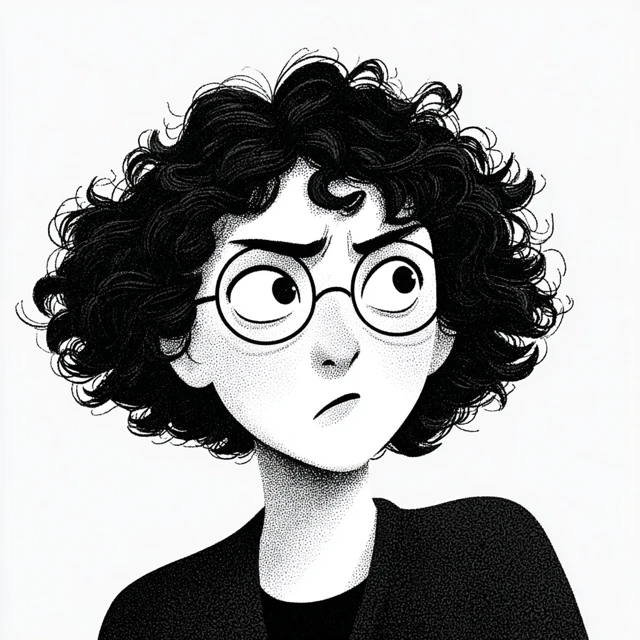 Funny Girl Illustration Face with Glasses