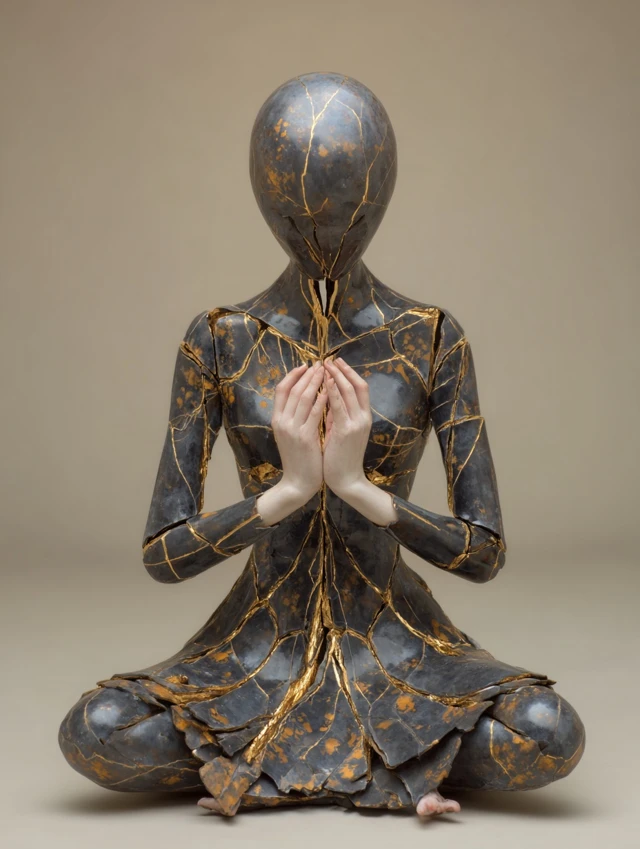 Female Kintsugi Statue Art Portrait