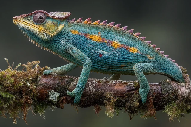 Chameleon in Rainforest Macro Photography