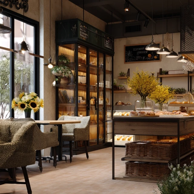 British Bakery Interior Design Warm and Romantic