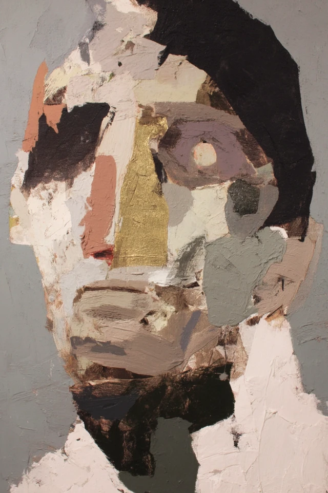 Surreal Picasso Head Painting Thick Brushstrokes