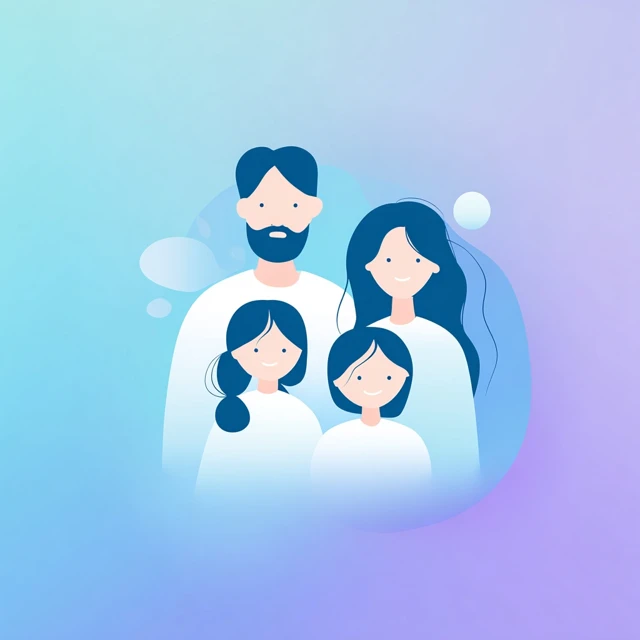 Family Portrait Illustration of Four People