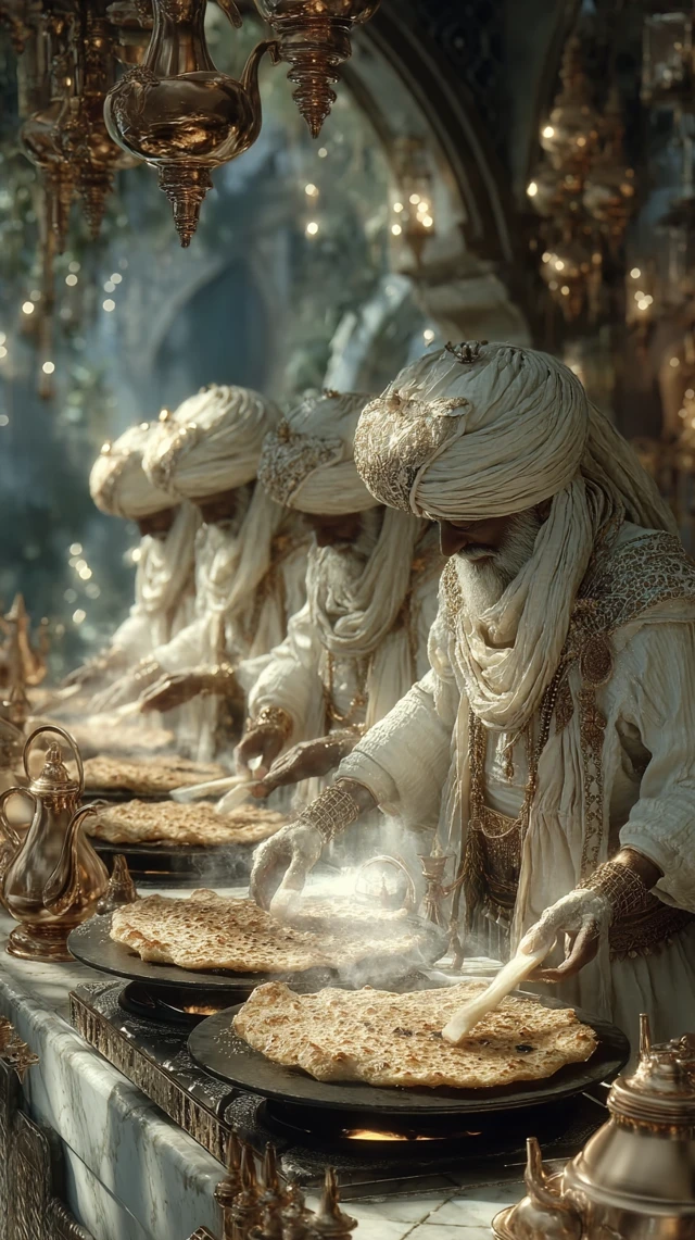 Cozy Indian Kitchen Scene with Miniature Chefs