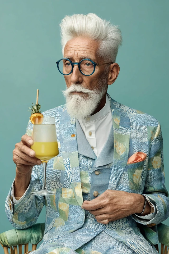 Cool CEO in Dior Clothing with Cocktail Portrait