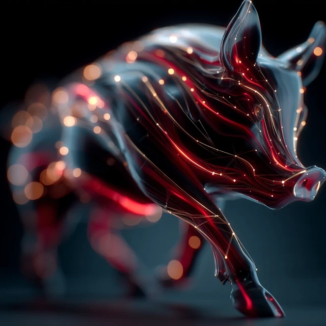 Futuristic Cyborg Pig Abstract Pattern 3D Render
